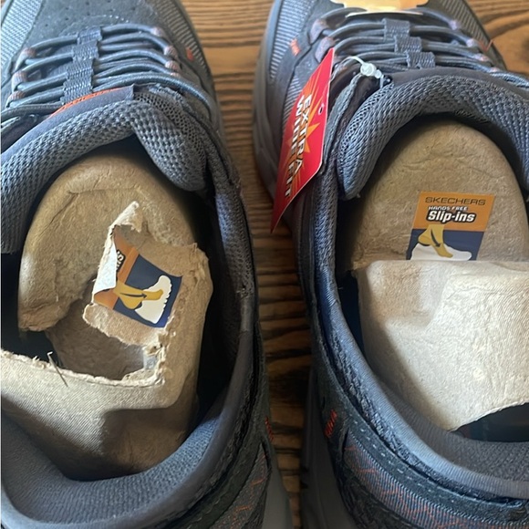 Skechers Gray and Orange Comfort Sneakers - Picture 2 of 4